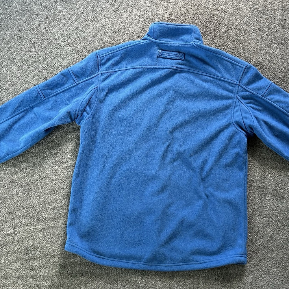 Duluth Trading Jacket Mens Large Tall Blue Shoremans Fleece Gridlock Full Zip - Picture 2 of 8
